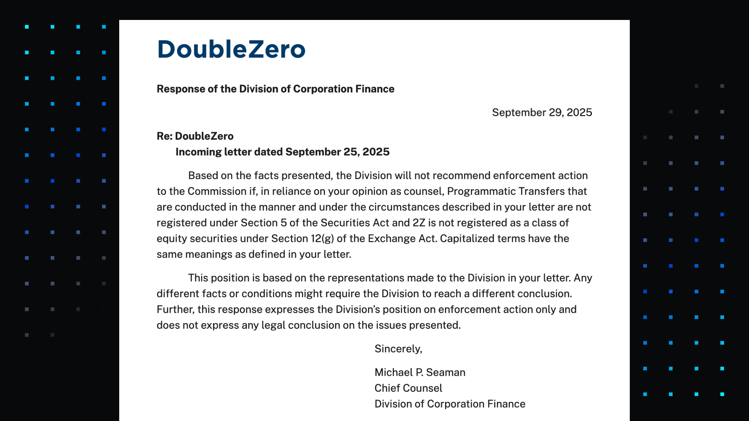 SEC No-Action-Letter Issued for 2Z