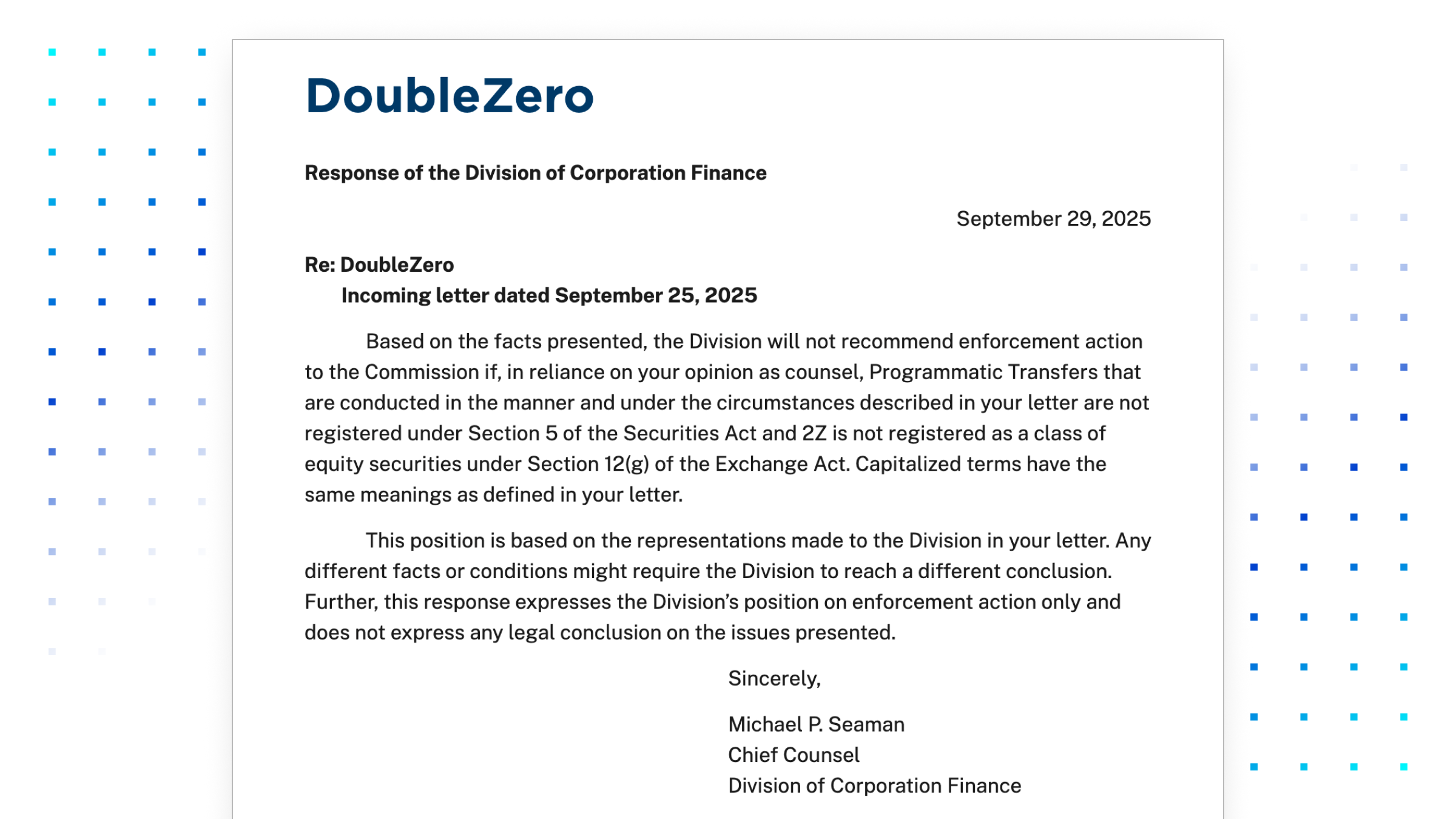 SEC No-Action-Letter Issued for 2Z